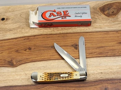 RARE 1985 CASE XX (#5254 SS) NICE SECOND CUT STAG "TRAPPER" POCKET KNIFE- MIB - Image 1 of 4