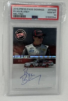 2015 Press Pass Racing - /5 PP Signings #PPS-RB - PSA 10 RYAN BLANEY - POP 1 - Image 1 of 2