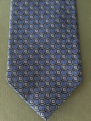 Corbata JZ RICHARDS BOULDER 100 % Seda Punto Geométrico Azul Hecha en EE. UU.  Foto 1 de 4