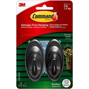 Command Medium Outdoor Terrace Hooks [Removable]: 2-pack (Slate Gray) [24-sets] - Picture 1 of 7