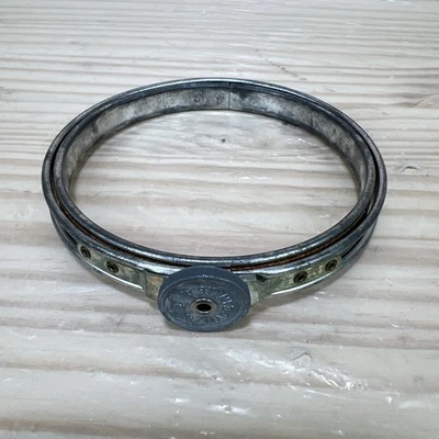 4" Vintage Round Wheel Tension Cork Lined Metal Embroidery Hoop Made in USA - Image 1 of 4