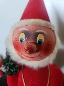 Vintage Western German Santa Bobble Head Paper Mache Candy Container 13 Inch - Picture 1 of 11