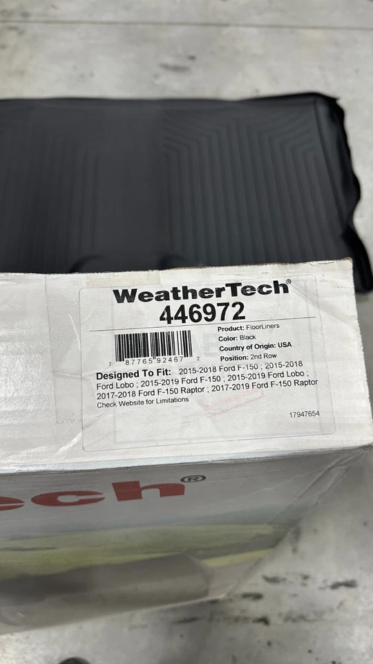 Weathertech 446972 Ford F150 revestimiento de suelo trasero Foto 1 de 2