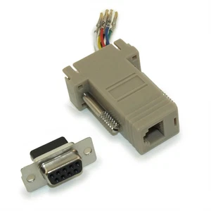 DB9-Female to RJ11/12 (6 wire) RS232 Modular Adapter Ivory - Picture 1 of 2