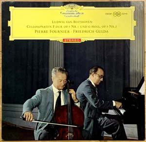 Beethoven Cello Sonatas FOURNIER GULDA DGG LP SLPM 138081 Tulip Red Stereo EX - Picture 1 of 4