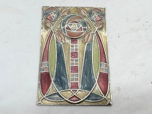 JUGENDSTIL DEKORATIVE WANDRELIEF FLIESE ABSTRAKT FLORALES DESIGN METALL - Bild 1 von 6