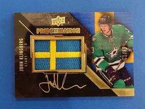 John Klingberg Pride of a Nation Auto Patch Limited /99 Autographed Memorabilia - Picture 1 of 11