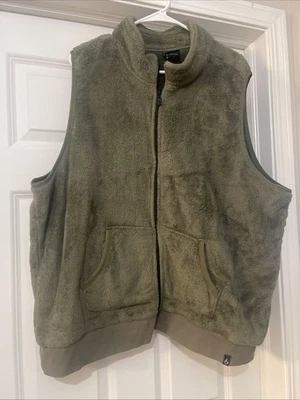 Happy Camper By Torrid Size 3 Olive Green Fuzzy Vest With Zipper - Image 1 of 4