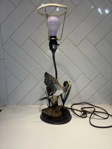 VTG LAMP Mallard Duck Hen Decor Style Desk 17”-No Shade. WORKS! - Picture 1 of 14