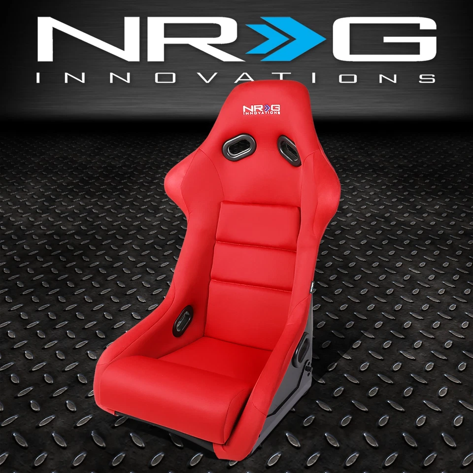 1X NRG INNOVATIONS FRP-300-RD RED FIBERGLASS FIXED BACK BUCKET RACING SEAT LARGE - Image 1 of 4