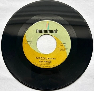 ROY ORBISON-MONUMENT-45-830-BEAUTIFUL DREAMER-PRETTY PAPER-7" 1963 EX - Image 1 of 4