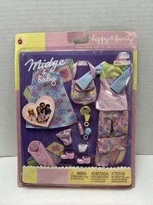 BARBIE MATTEL HAPPY FAMILEY MIDGE Y BEBÉ RECIÉN NACIDO MODA NUEVO PAQUETE SELLADO  - Imagen 1 de 2