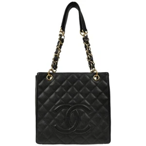 Chanel Black Calfskin Petite Shopping Tote PST Chain Handbag 175554 - Picture 1 of 11