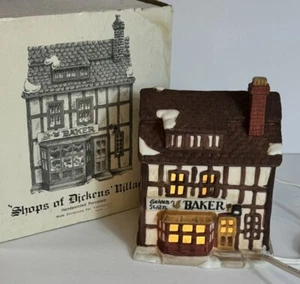 Department 56 Shops of Dickens Village The Golden Swan Baker 1984 In Box Lighted - Picture 1 of 11