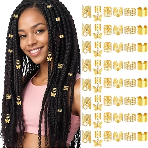 48Pcs Hair Jewelry for Women Hair Charms Metal Hair Cuffs Braid Jewelry Adjustab - Picture 1 of 12
