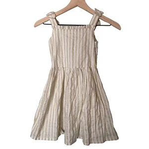 Gymboree Party Dress Gold Cream Ribboned Straps Ruffles Youth Size 7  - Picture 1 of 11
