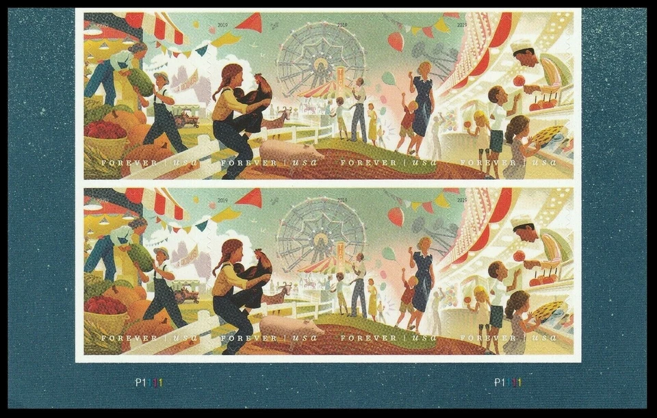 US #5401-5404 MNH Plate Block 2019 State County Fair Ferris - Image 1 of 1