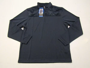 PEBBLE BEACH Blue Print Dry-Luxe Performance 1/4 Zip Pullover Sz M Mens NWT - Picture 1 of 4