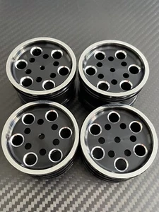 Tamiya Super Hot Shot Super Sabre Big Wig Boomerang Alloy wheels set  Black B - Picture 1 of 3