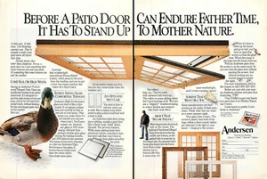 Magazine Print Ad ANDERSEN 1993 Patio Doors Duck Mallard Peoria IL Two-Page - Bild 1 von 1