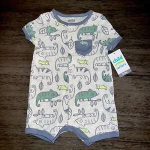 Child of Mine by Carter's Baby Boys' Grey Chameleon One Piece Romper 0-3 6-9 12