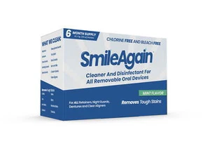 Smile Again Dentadura, Protector Bucal, Protector Nocturno, Retenedor Limpiador y Desinfectante - Imagen 1 de 4