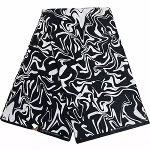 Material de costura Ankara estampado de tela africana 100 % algodón 6 yardas naranja azul - Imagen 1 de 15