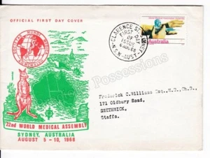 AUSTRALIA FDC FIRST DAY COVER 1968 22ND WORLD MEDICAL ASSOCIATION ASSEMBLY SYDNE - Picture 1 of 1