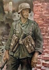 WW2 German Wehrmacht Infantry Unter Officer MP40 Machine Gun Poster Print