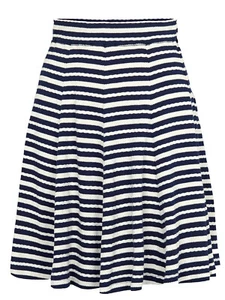 EX Fat Face Women's Banbury Striped Short Jersey Skirt In Navy-White - Picture 1 of 8