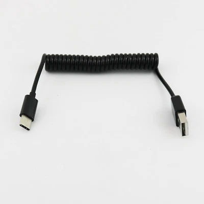 1x USB 3.1 C Type Male To 2.0 A Male Spiral Coiled Data Sync Adapter Cable 3ft - Image 1 of 4