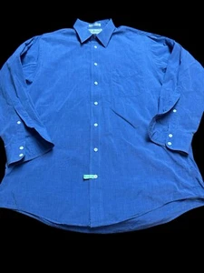 Vintage Burberrys of London Blue Long Sleeve Cotton 16.5 32 Dress Shirt Made USA - Picture 1 of 5