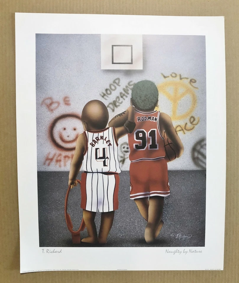 Estampado animado de bebé Charles Barkley & Dennis Rodman de baloncesto 8x10 Foto 1 de 1