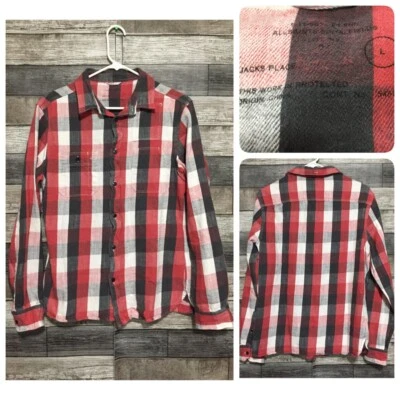 Camisa de franela All Saints Jacks Place para mujer L roja gris oscuro a cuadros (leer) D3 Foto 1 de 4