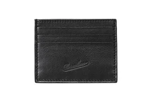 NWT BORSALINO CARD CASE wallet black calfskin men luxury Italy - Picture 1 of 2
