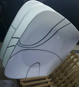 Corelle Simple Lines Square Dinner Plates 10 1/2" - Lot of 3 - Picture 1 of 7