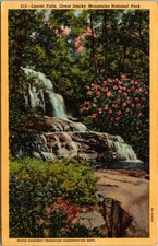 Postcard (Used)  Laurel Falls Great Smoky Mountains National Park Waterfall