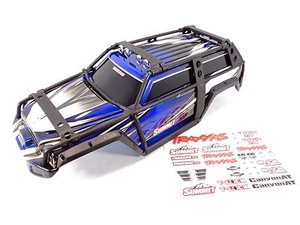NEW TRAXXAS 1/10 SUMMIT BLUE / BLACK BODY SHELL WITH EXOCAGE & DECAL SHEET 5607 - Picture 1 of 6