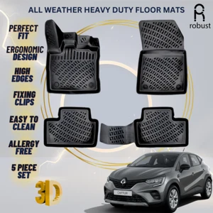 Floor Mats Liners For Renault Captur 2020-2024 All Weather Heavy Duty 3D Rugs - Picture 1 of 9