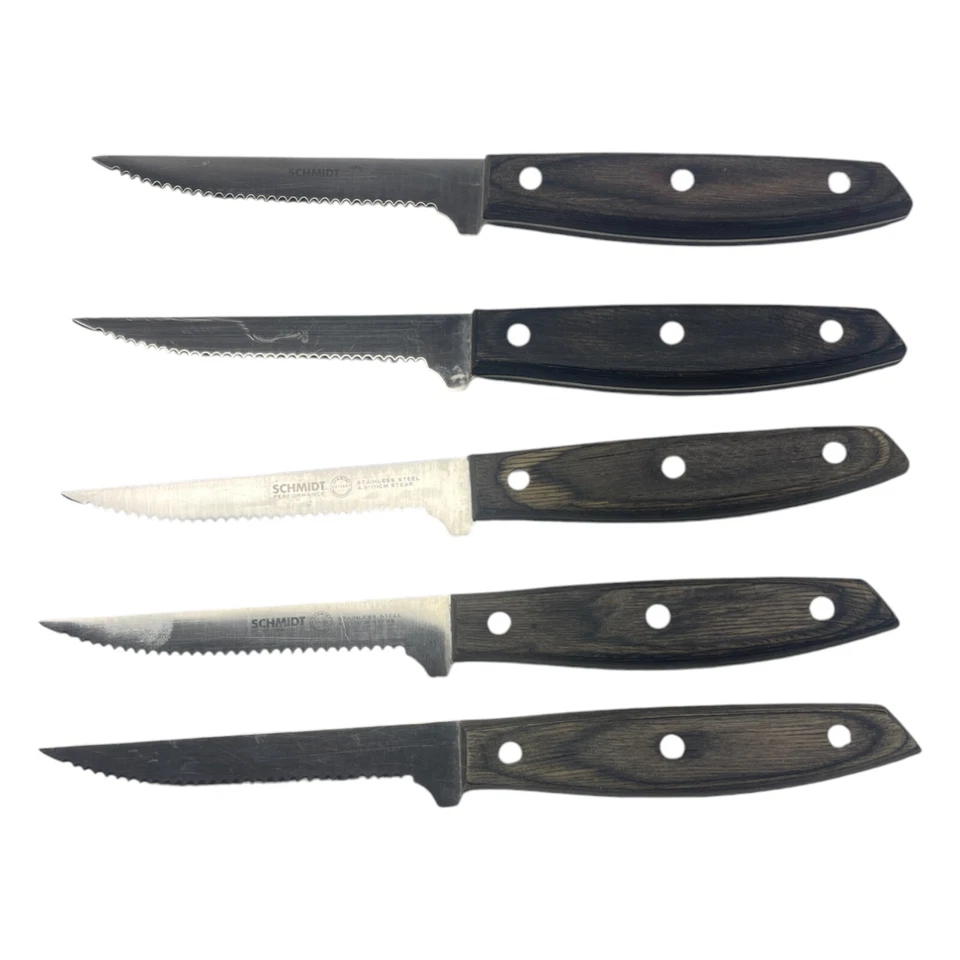 Schmidt Bros 4.5" Stainless Steak Knives-Set Of 5 - Image 1 of 4