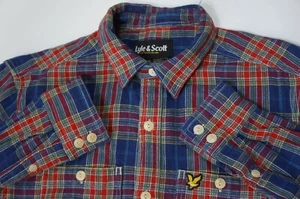 Herren LYLE & SCOTT Flanell Holzfäller dick Baumwolle Hemd Karomuster rot blau S - Bild 1 von 12