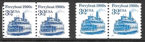 Coil Pairs, Scott #2466, 2466b "Bronx Blue", 32c Ferryboat, Mint, NH, - Picture 1 of 1