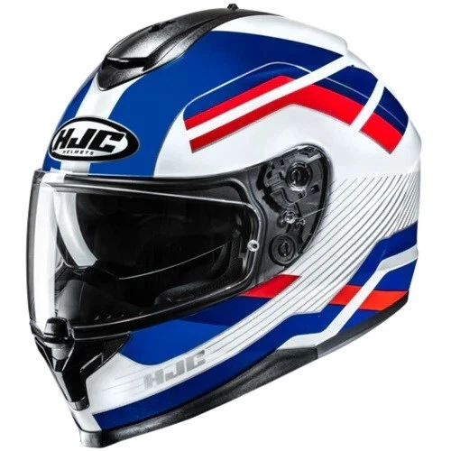 HJC Motorradhelm C70N BELIS weiss-blau-rot mit Sonnenblende - Größe wählbar  - Bild 1 von 1