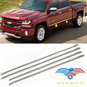 FOT 2014-2018 CHEVY SILVERADO SIERRA 1/18" WIDE ABS CHROME SIDE MOLDING SET CREW - Picture 1 of 1