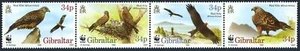 Gibraltar 716 ad strip,MNH.Michel 774-777. WWF 1996.Red kite. - Picture 1 of 1
