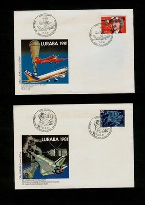 Three Beautiful LURABA 1981 Swiss Switzerland covers Celebrating Flight & Space Foto 1 de 3