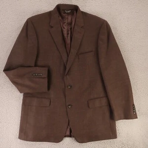 Tweed Jacket XL XLT Brown Narrow Herringbone 100% Wool Blazer Sport Coat 46L - Picture 1 of 14