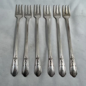 Vintage Oneida Ltd. Simeon L George H Rogers Cocktail Gabeln 1936 Gräfin - 6 Stück - Bild 1 von 5