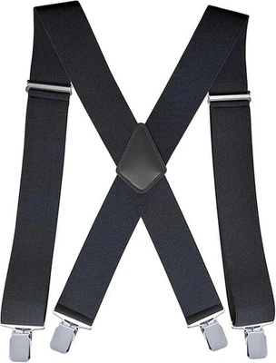 2Inch Men'S Heavy Duty Suspenders with Strong Clips Adjustable X-Back for Work J - Image 1 of 4