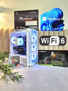 All White 2K/4K High-End Gaming PC | RTX 5070 |Ryzen 5 | Win11 PRO - Bild 1 von 5